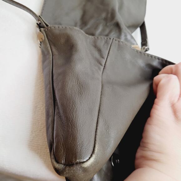 Hoss Intropia brown leather beaded and metal sequined cross body bag - Picture 7 of 16